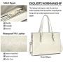 Laptop Bag for Women Waterproof Lightweight Leather 15.6 Inch Computer Tote Bag Business Office Briefcase Large Capacity Handbag Shoulder Bag Professional Office Work Bag Beige