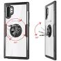 Galaxy Note 10+ Plus/Pro/5G Case,WATACHE Crystal Clear Carbon Fiber Design Armor Protective Case with 360 Degree Rotation Finger Ring Grip Holder Kickstand for Galaxy Note 10+/Plus,Black