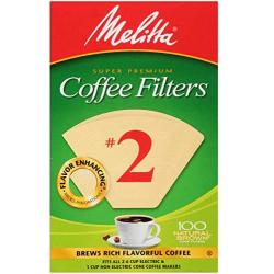 Melitta #2 Cone Coffee Filters, Natural Brown, 100 Count (Pack of 6)