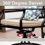 Top Space Outdoor Swivel Chairs Patio Rocker Lounge Chair Metal Bistro Set Club Arm Chair Dining Furniture for Garden Backyard (Set of 2, Beige) Top Space Outdoor Swivel Chairs Patio Rocker Lounge Chair Metal Bistro Set Club Arm Chair Dining Furniture for Garden Backyard (Set of 2, Beige)