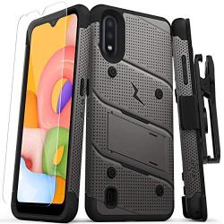 ZIZO Bolt Series Galaxy A01 Case - Gun Metal Gray & Black