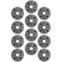 Pipe Decor 1/2'' Malleable Cast Iron Floor Flange 12 Pack, Industrial Steel Grey Fits Standard Half Inch Threaded Black Pipes and Fittings, Build Vintage DIY Furniture Shelving, Twelve Plumbing Flanges