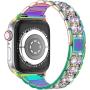 Compatible with Apple Watch Band 38mm 40mm 42mm 44mm SE Series 6 5 4 3 2 1,Replacement Bling Watch Band,Dressy Jewelry Metal Wristband Strap Diamond Rhinestone(Multi-Colored, 38/40mm)