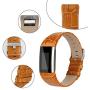 iGK Leather Replacement Bands Compatible for Fitbit Charge 2, Genuine Leather Wristbands