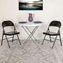 LIVING TRENDS Marvelius Series Double Braced Black Metal Folding Chair LIVING TRENDS Marvelius Series Double Braced Black Metal Folding Chair