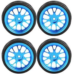 Drfeify RC Truck Wheel Tire, Blue Metal RC Tires Wheel Tyres Upgrade Parts for WL 1/18 A959 A979 A969 RC Crawler Car