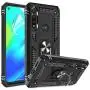 Motorola G Power Case, Moto G Power Phone Case with HD Screen Protector, Gritup 360 Degree Rotating Metal Ring Holder Kickstand Armor Anti-Scratch Bracket Cover Case for Motorola G Power Black
