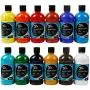 Mont Marte Signature Acrylic Color Paint Set, 12 x 16.9oz (500ml), Semi-Matte Finish, 12 Colors, Suitable for Canvas, Wood, Fabric, Leather, Cardboard, Paper, MDF and Crafts