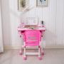 Mecor Kids Desks, Height Adjustable Children Desk and Chair Set,Childs School Student Sturdy Table w/Lamp, Pull Out Drawer Storage,Pencil Case,Bookstand Pink