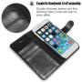 OCASE iPhone 6S Case [Screen Protector Included] Leather Wallet Flip Case for iPhone 6 / 6S Devices 4.7 Inch - Black