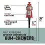Gumball Machine - 15 Inch Candy Dispenser with Stand for 0.62 Inch Bubble Gum Ball - Heavy Duty Red Metal with Large Glass Ball- Easy Twist-Off Refill - Free or Coin Operated - by The Candery