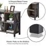 FATORRI Rustic 6 Cube Storage Organizer with Shelf, Wood and Metal Cubby Bookcase, Industrial Horizontal Bookshelf (Walnut Brown, 47 Inch)