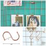 SONGMICS Grid Panel, Photo Wall Display, Metal Mesh Wall Decor, Multifunctional Hanging Picture Wall, DIY, Art Display, S Hook, Clip, Hemp Cord, Set of 2, Rose Gold, ULPP01DR
