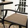 PHI VILLA Patio 3 PC Swivel Bar Sets Textilene High Bistro Sets, 2 Bar Stools and 1 Table, Brown