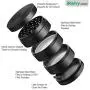 iRainy [5 Piece] Spice Herb Grinder with Pollen Catcher, 2.1 Inch, Metal Black