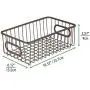 mDesign Metal Bathroom Storage Organizer Basket Bin - Modern Wire Grid Design - for Organization in Cabinets, Shelves, Closets, Vanity Countertops, Bedrooms, Under Sinks - Small Wide - Bronze