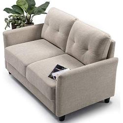 ZINUS Ricardo Loveseat Sofa / Tufted Cushions / Easy, Tool-Free Assembly, Beige