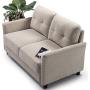 ZINUS Ricardo Loveseat Sofa / Tufted Cushions / Easy, Tool-Free Assembly, Beige