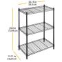 Whitmor Adjustable 3 Tier Shelving with Leveling Feet - Black