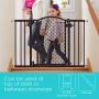 Summer Modern Home Decorative Walk-Thru Baby Gate, Metal with Bronze Finish, Decorative Arched Doorway – 30” Tall, Fits Openings up to 28” to 42” Wide, Baby and Pet Gate for Doorways and Stairways