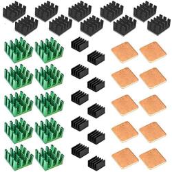 Easycargo 30pcs Raspberry Pi Heatsink Kit Aluminum + Copper + 3M 8810 Thermal Conductive Adhesive Tape for Cooling Cooler Raspberry Pi 4, 3B+, 3B, Pi 2, Pi Model B+ (Green (30pcs))