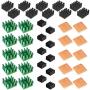 Easycargo 30pcs Raspberry Pi Heatsink Kit Aluminum + Copper + 3M 8810 Thermal Conductive Adhesive Tape for Cooling Cooler Raspberry Pi 4, 3B+, 3B, Pi 2, Pi Model B+ (Green (30pcs))