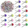 Yexpress 200 Pieces 6 x 13mm Mixed Colors Pearl Mini Brads Round Paper Fasteners Brass Pastel Metal Brads for Scrapbooking Crafts DIY Paper