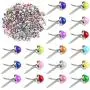 Yexpress 200 Pieces 6 x 13mm Mixed Colors Pearl Mini Brads Round Paper Fasteners Brass Pastel Metal Brads for Scrapbooking Crafts DIY Paper