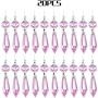 20 Pieces Chandelier Icicle Crystal U-Drop Prisms Lamp Parts Glass Pendants Beads for Wedding, Party or Holiday Decoration, 37mm, Purple