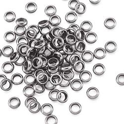 Kissitty 100-Piece Hypoallergenic Stainless Steel 2mm Hole Metal Ring Spacer Beads 4x1.5mm for DIY Jewelry Craft Making