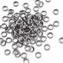 Kissitty 100-Piece Hypoallergenic Stainless Steel 2mm Hole Metal Ring Spacer Beads 4x1.5mm for DIY Jewelry Craft Making