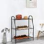 Giantex 3-Tier Metal Plant Stand, Scrollwork Design, Indoor & Outdoor Flower Rack, Multifunctional Home Storage Organizer Shelf, Pot Holder with Built-in Handles (Black)
