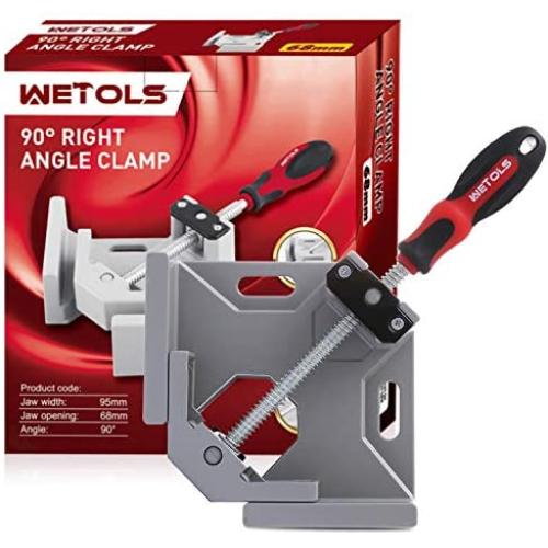 WETOLS Angle Clamp - 90 Degree Right Angle Clamp - Single Handle Corner Clamp with Adjustable Swing Jaw Aluminum Alloy for Woodworking, Photo Framing, Welding and Framing - WE705…