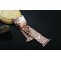 for Apple Watch Rose Gold 42MM/44MM Stainless Steel Strap Wristband for Replacement iWatch Strap with Comfortable Durable Folding Metal Clasp Classic Buckle Wrist Watch Strap,Updated Version