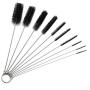Long Straw Brush, Nylon Pipe Tube Cleaner 8.2-ihch 10 Different Diameters Set of 10