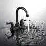 DESFAU Bathroom Faucet Bronze, 360 Degree Swivel Centerset Bathroom Faucet, 3 Hole Two Handle Bathroom Faucet, Bathroom Vanity Sink Faucets with Metal Drain Assembly DESFAU Bathroom Faucet Bronze, 360 Degree Swivel Centerset Bathroom Faucet, 3 Hole Two Handle Bathroom Faucet, Bathroom Vanity Sink Faucets with Metal Drain Assembly