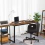 HOOBRO Computer Desk, 55.1 x 23.6 x 29.9 Inch Industrial Office Study Desk, PC Table Workstation for Home Office, Sturdy Writing Desk with Metal Frame, Easy to Assemble, Rustic Brown BF68DN01