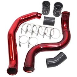 Turbo Intercooler kit Pipe Boot for Ford 6.0L CAC Intercooler Pipe Boot kit 03-07 Tube Powerstroke for Ford F250 F350 F450 F550 (Red&Black)