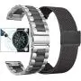 Valkit Compatible with Samsung Galaxy Watch 42mm/Galaxy Watch 3 41mm/Active 2 40mm 44mm Watch Band, 2 Pack 20mm Stainless Steel Solid Wristbands for Galaxy Watch 3 41mm/Garmin Vivoactive 3/Ticwatch E