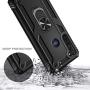 E-Began Case for Motorola Moto G Stylus (2020) with Tempered Glass Screen Protector, Metal Magnetic Ring Holder, Full-Body Protective Military Armor Phone Cover Case -Black