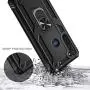 E-Began Case for Motorola Moto G Stylus (2020) with Tempered Glass Screen Protector, Metal Magnetic Ring Holder, Full-Body Protective Military Armor Phone Cover Case -Black