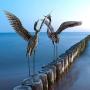Garden Statue Outdoor Metal Heron Crane Yard Art Sculpture for Lawn Patio Backyard Decoration ,46 inch (2-Pack)
