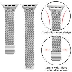 SWEES Compatible with iWatch 38mm 40mm 42mm 44mm, Stainless Steel Metal Narrow Small Soft Thin Replacement Compatible for iWatch Series 6 5 4 3 2 1 SE Women Men, Black, Champagne, Silver, Rose Gold