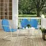 Crosley Furniture Griffith 3-Piece Metal Outdoor Conversation Set with Table, Loveseat, and Chair - Sky Blue Crosley Furniture Griffith 3-Piece Metal Outdoor Conversation Set with Table, Loveseat, and Chair - Sky Blue