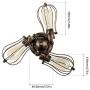 Vintage Ceiling Light Industrial Rotatable Semi-Flush Mount Ceiling Light Metal Lamp Fixtures Painted Finish; Moonkist (with 3 Light) (Bronze)