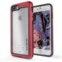 Ghostek Atomic Slim iPhone 8 Plus, iPhone 7 Plus Clear Case with Space Metal Bumper Heavy Duty Protection Wireless Charging Compatible for 2016 iPhone 7 Plus / 2017 iPhone 8 Plus (5.5 Inch) - (Red)