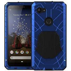 Feitenn Google Pixel 3A XL Case, Pixel 3A XL Case Heavy Duty, Gorilla Glass Armor Aluminum Alloy Metal Cover Bumper Military Shockproof Hard Defender Men Gift for Google Pixel 3A XL - Blue