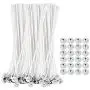 【Premium】100 Pcs 8 inch Candle Wick, Natural Cotton Low Smoke Candle Wick with 50 Metal Tabs for Soy Beeswax Candle Making 【Premium】100 Pcs 8 inch Candle Wick, Natural Cotton Low Smoke Candle Wick with 50 Metal Tabs for Soy Beeswax Candle Making