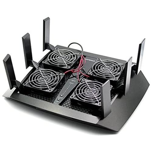 E&M Cooler Fan Heat Radiator USB Power Ultra Silent Dissipate Temperature Control RT-AC5300 R7900 R8000 AC5300 Router Cooling 4 Fans