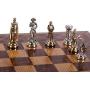 GiftHome Medieval British Army Metal Chess Set for Adults, Handmade Pieces and Natural Solid Wooden Chess Board with Pearl Design Around Board and Storage Inside King 2,75 inc